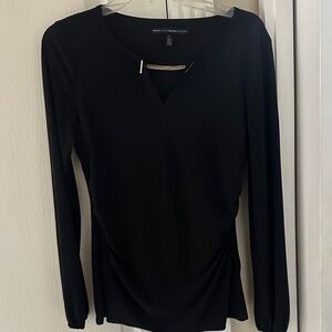 WHBM V Neck Blouse side Ruching size SMALL
